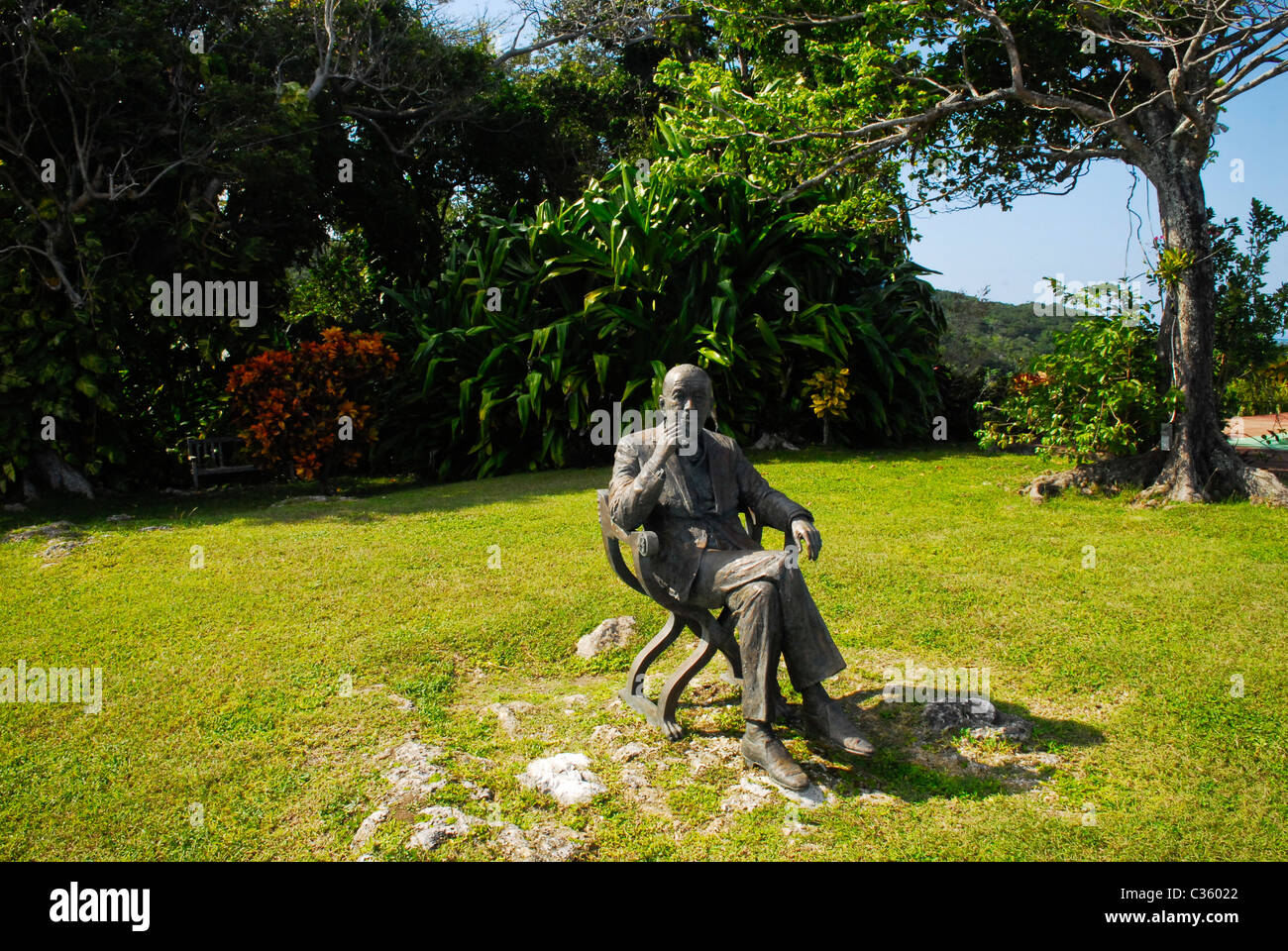 Sculpture of Noel Coward at Firefly, the Jamaican home of Noel Coward