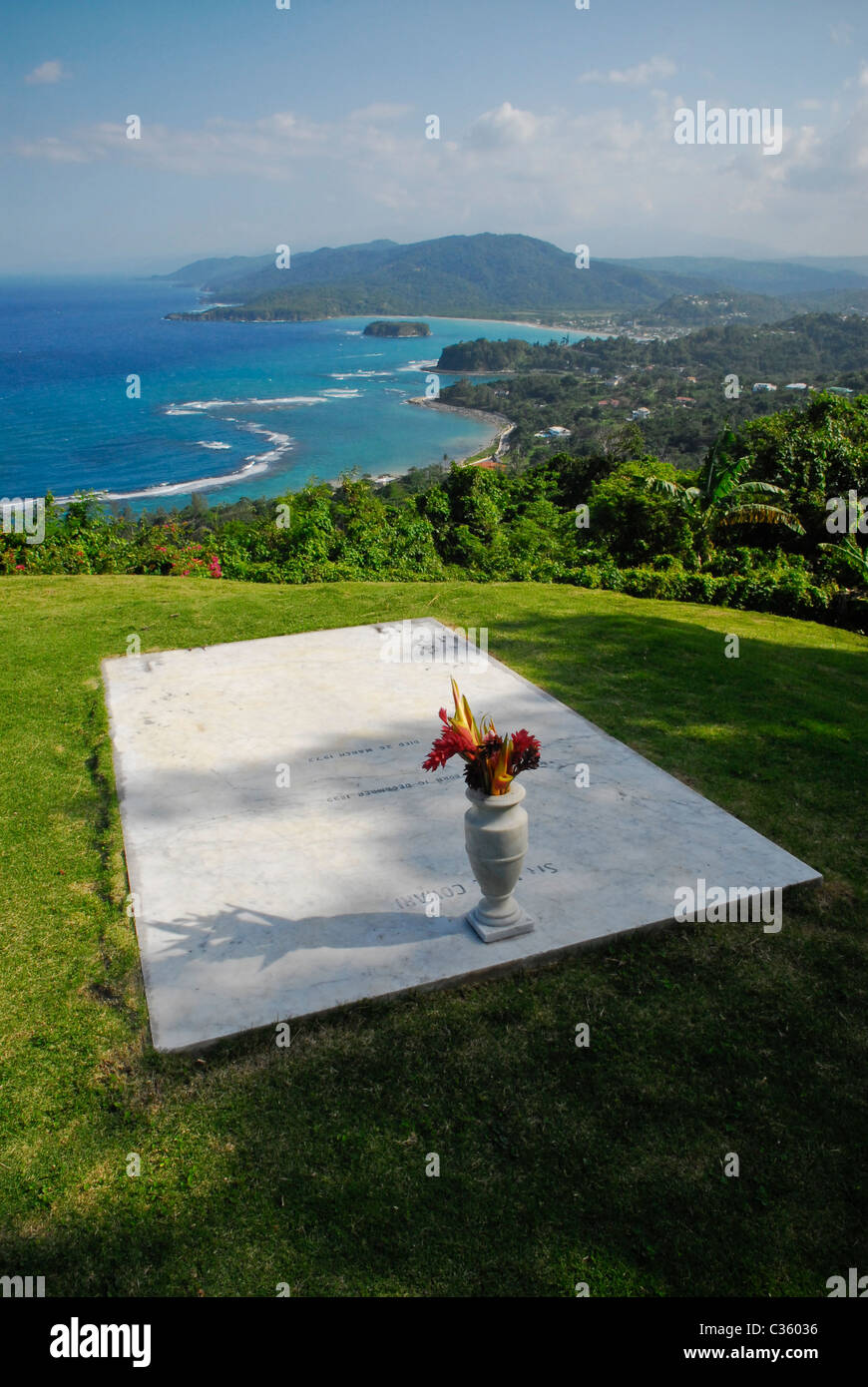 Grave of Noel Coward at Firefly, the Jamaican home of Noel Coward