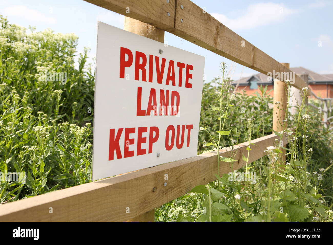 Private land keep out sign Stock Photo
