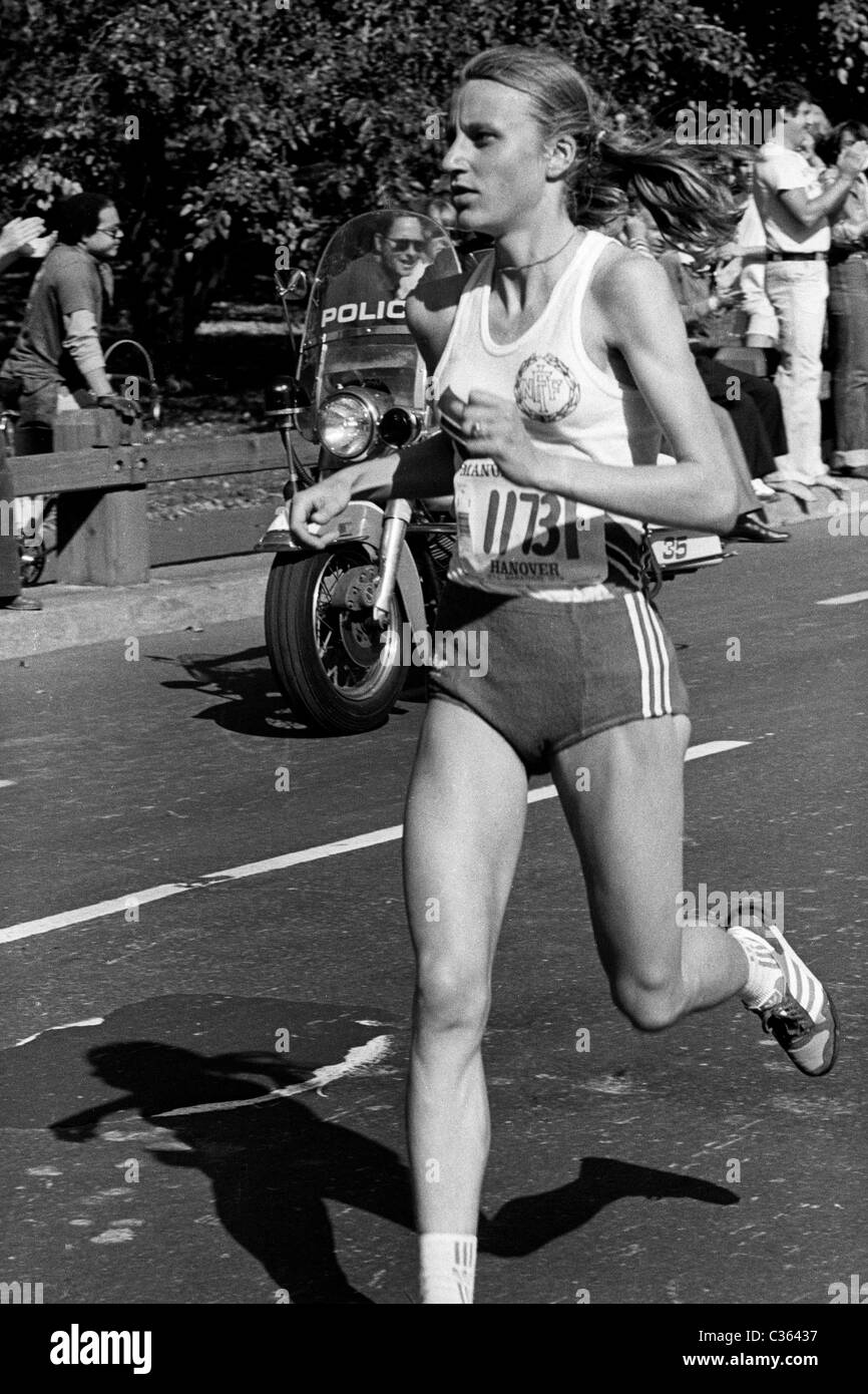 Grete Waitz (NOR) at the 1978 New York City Marathon Stock Photo