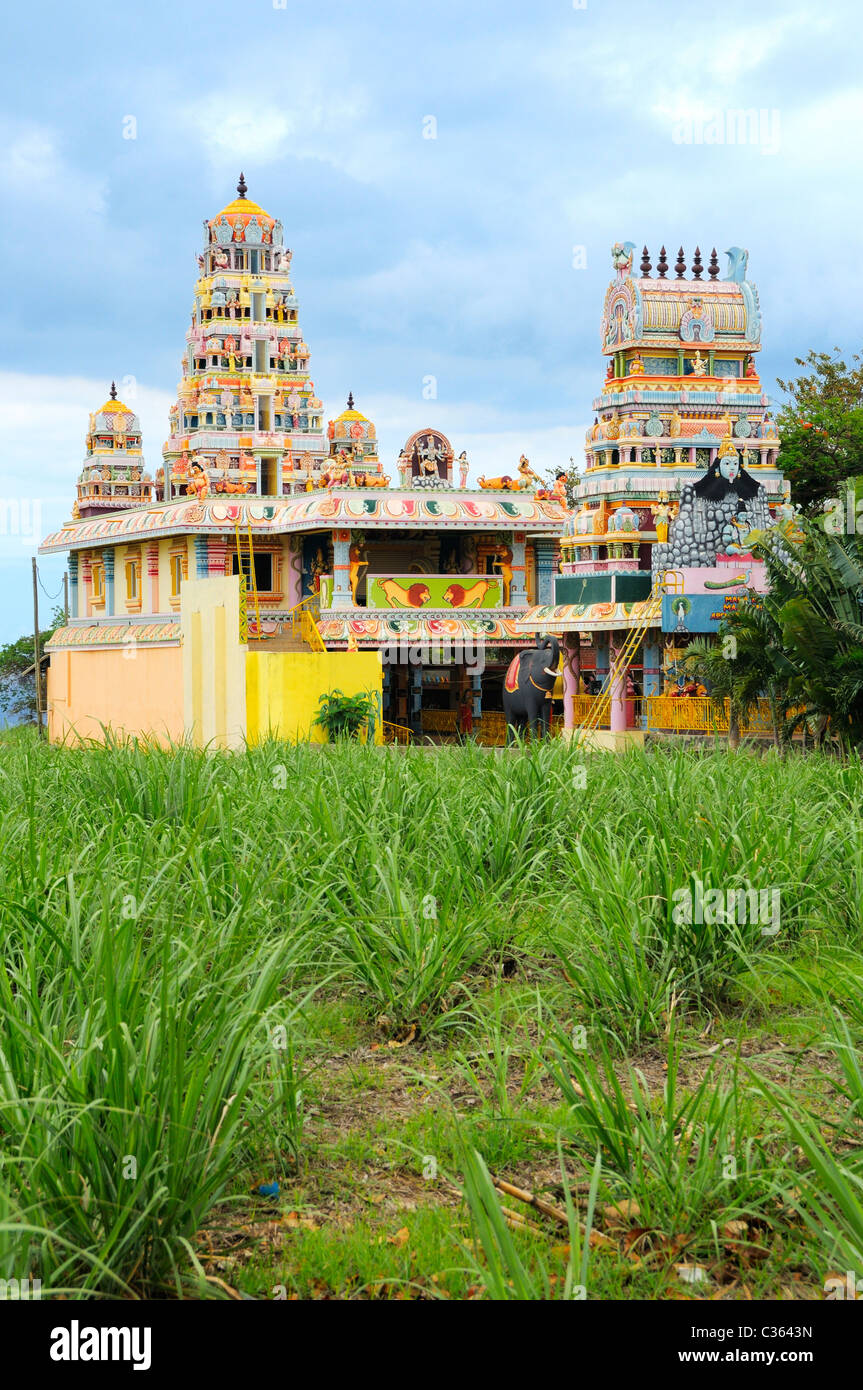 A Hindu Kali temple near the Medine Estate and sugar mill in Médine, Black River, Mauritius. Stock Photo