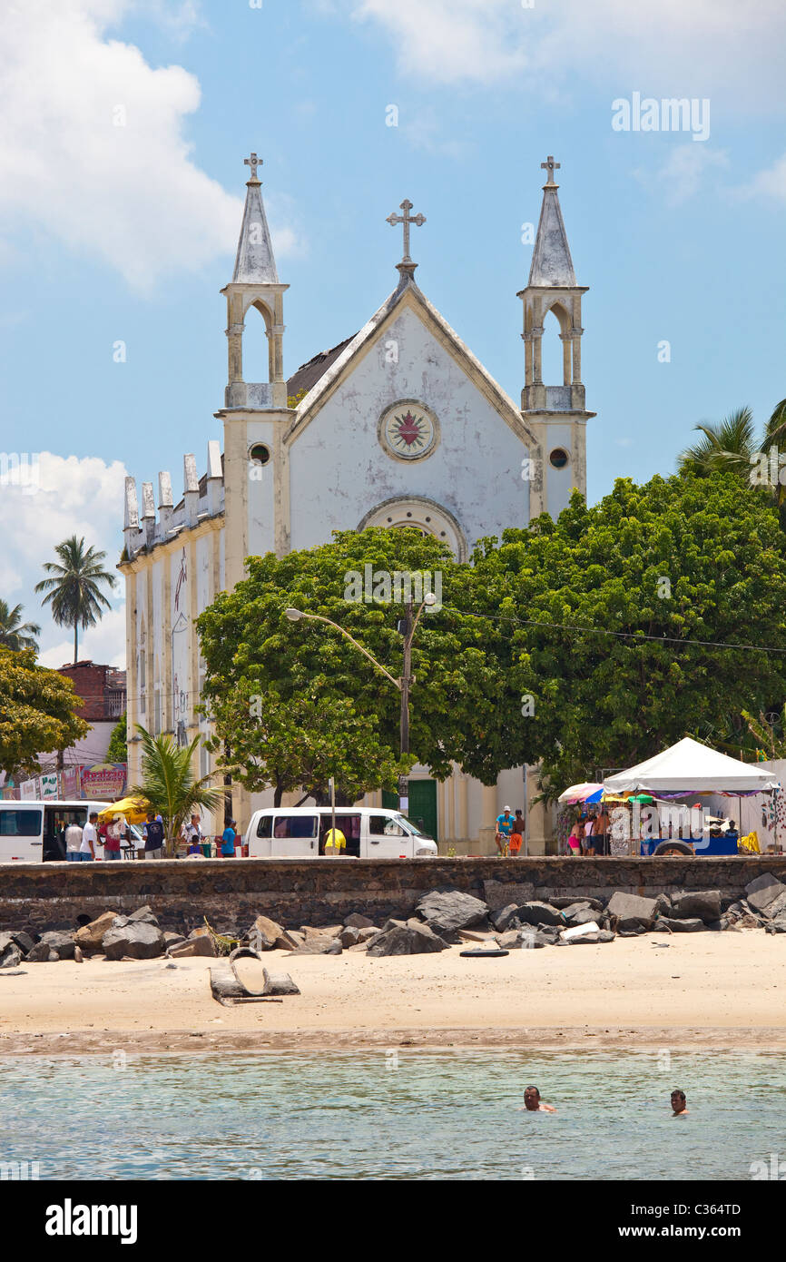 Church in Itaparica, Salvador, Brazil Stock Photo