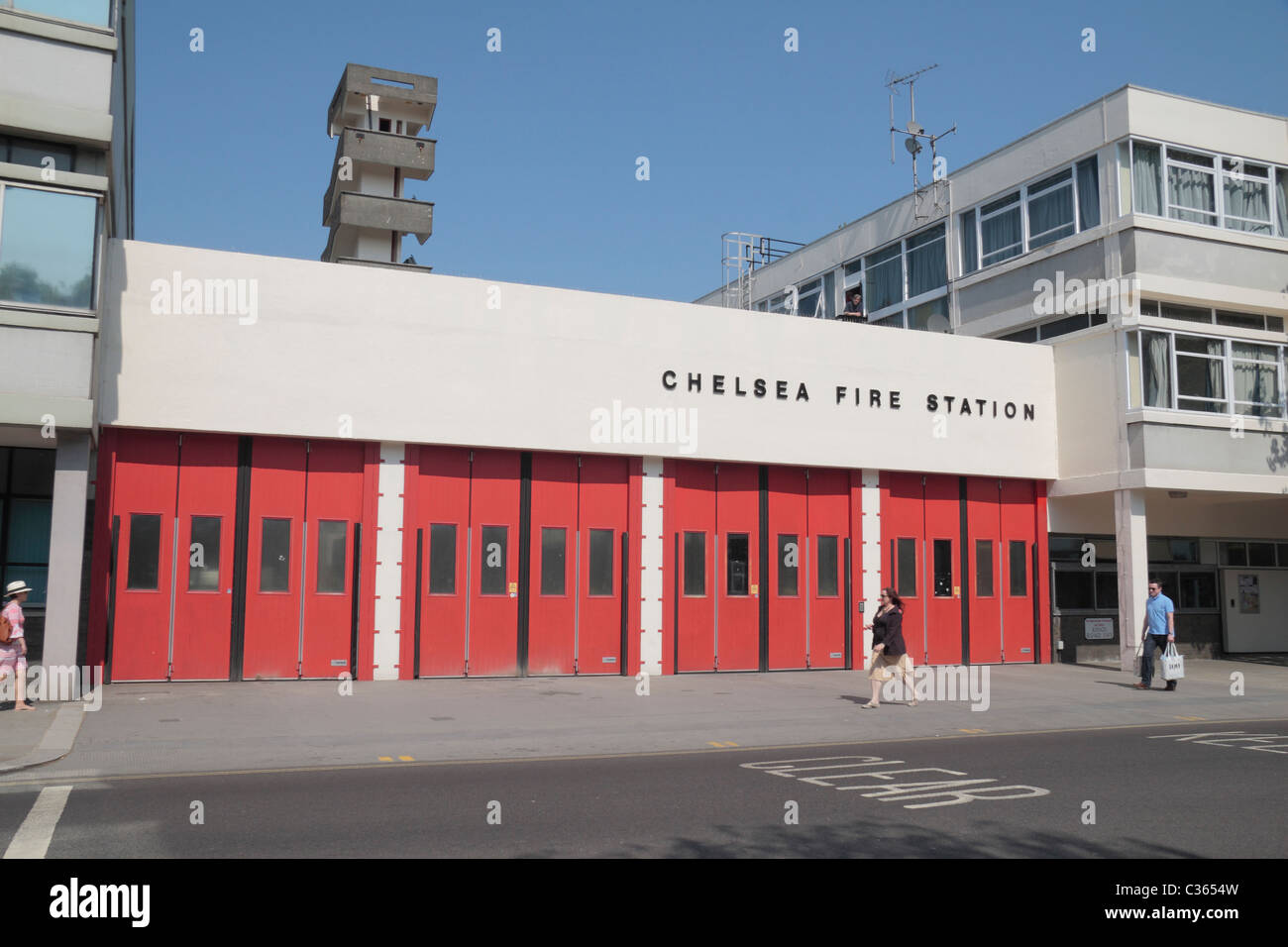 Chelsea Fire Station on the King's Road, Chelsea, West London, SW3, UK. Stock Photo