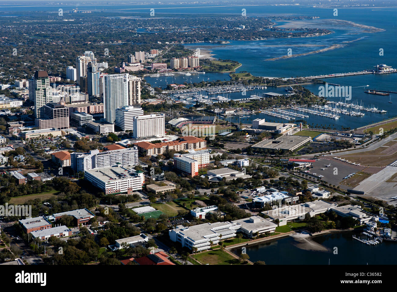aerial view above St. Petersburg Florida Stock Photo