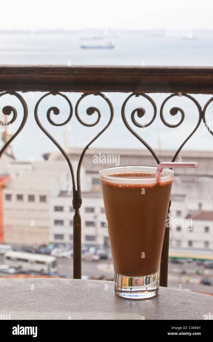 Iced mocha in the old city, Salvador, Brazil Stock Photo