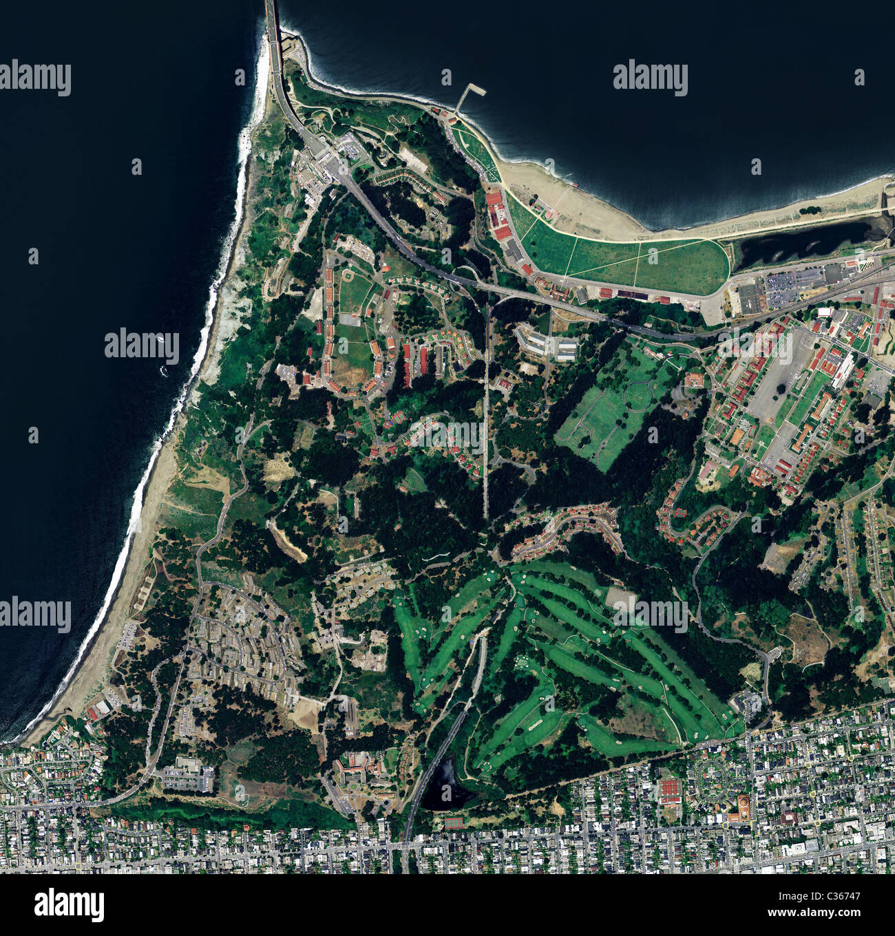 aerial map view Presidio of San Francisco Stock Photo
