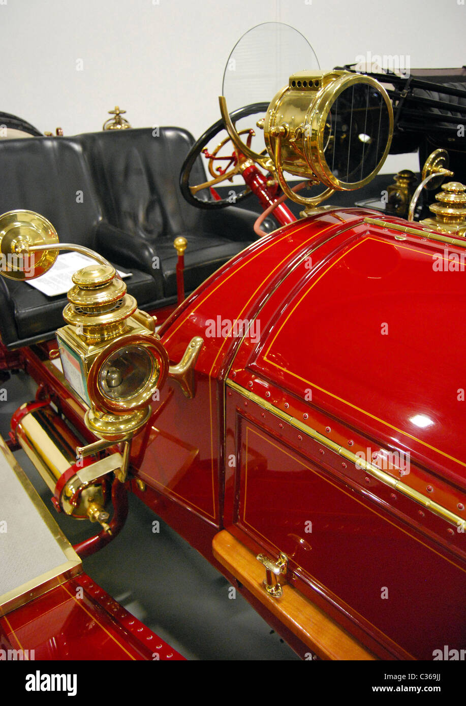 Lights and detail on a 1916 Locomobile Speedster car at Classic Cars Museum, Nelson, South Island New Zealand Stock Photo