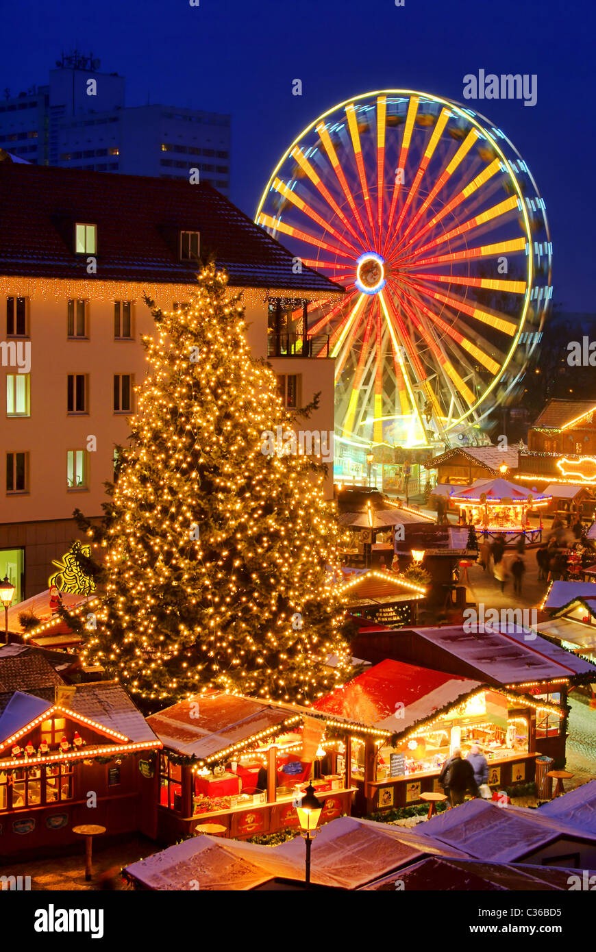 Magdeburg Weihnachtsmarkt - Magdeburg christmas market 04 Stock Photo