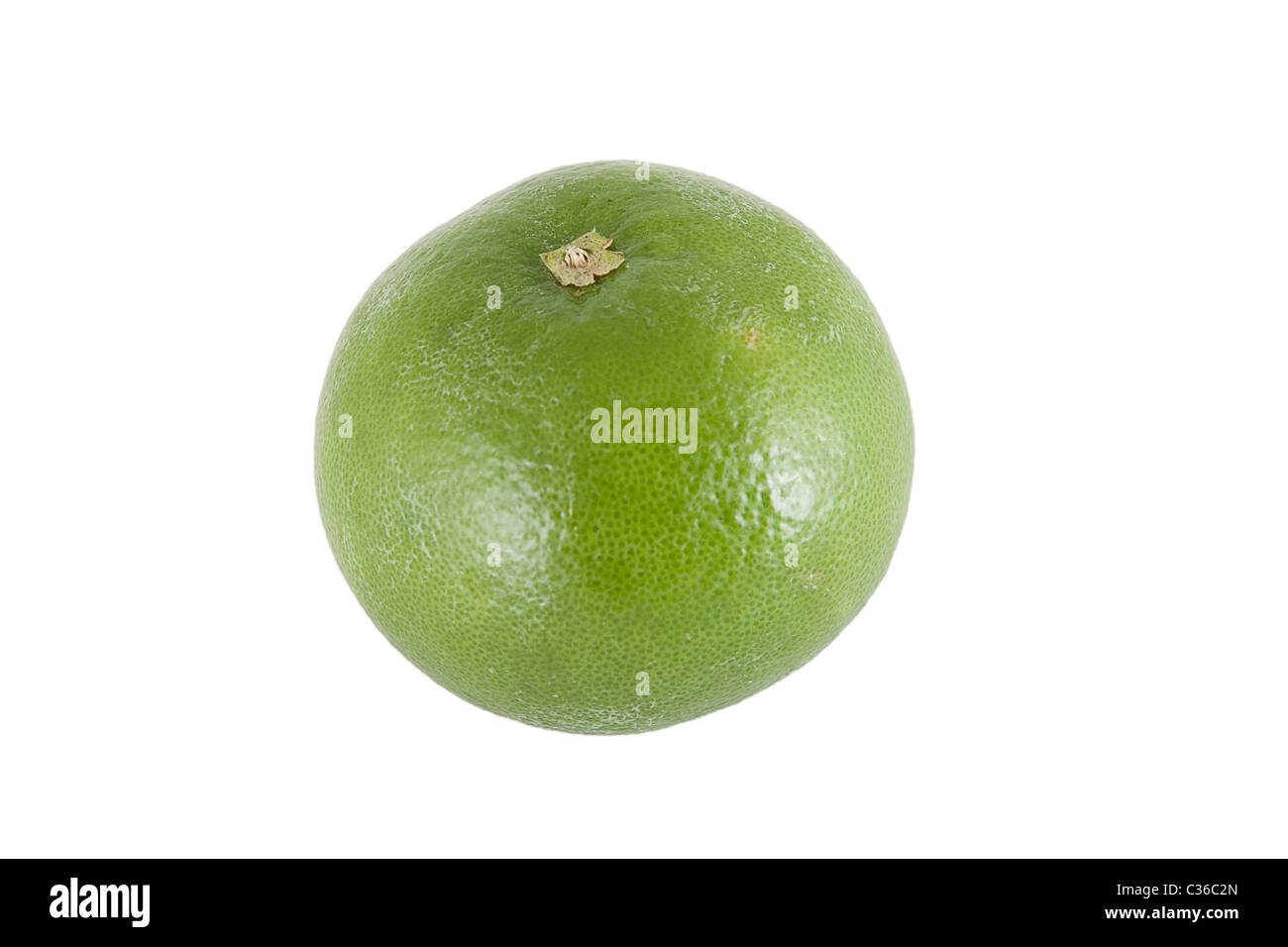 front view of green sweet pomelo on white background Stock Photo