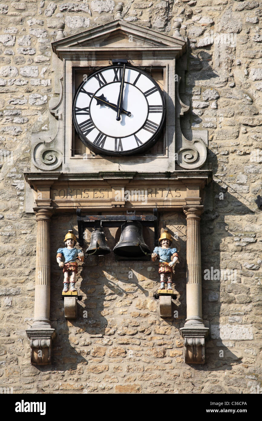 The clock on Carfax Tower, Oxford, England, UK Stock Photo