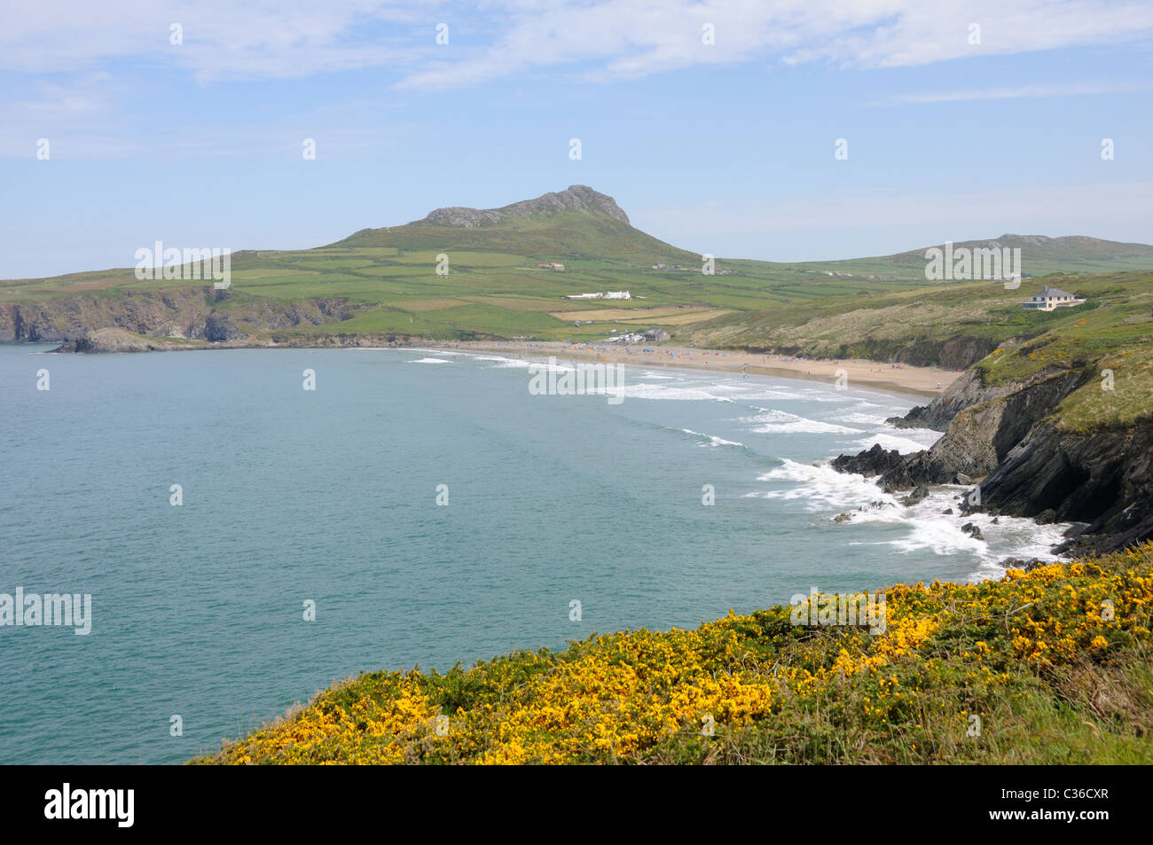 Whitesands Bay and the hills at St Davids Head in Pembrokeshire, Wales