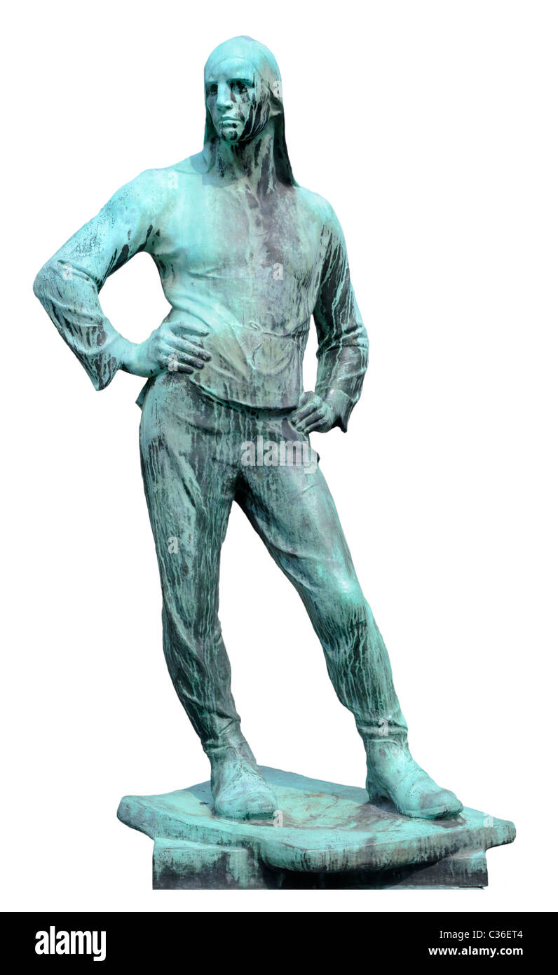 Antwerp / Antwerpen, Belgium. City Hall / Stadhuis (1565: Flemish Renaissance) in the Grote Markt (main square) Statue: De Buildrager (Dock worker - C Stock Photo