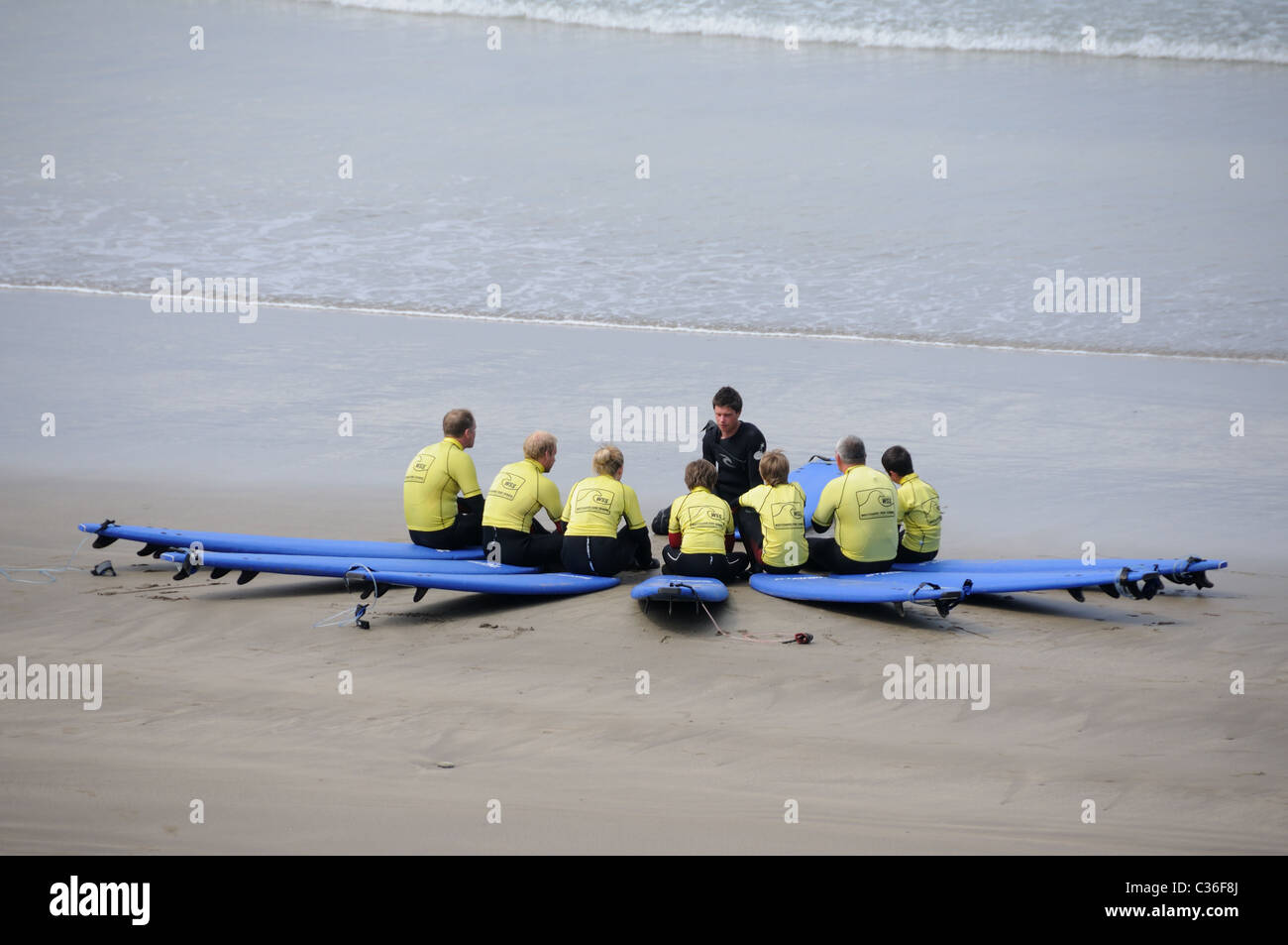 Whitesands surf school at Whitesands Bay, Pembrokeshire, Wales Stock Photo