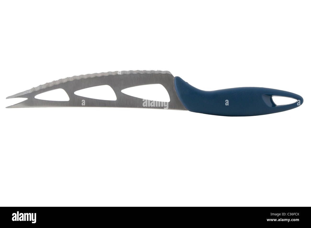 front view of blue cheese knife on white background Stock Photo Alamy