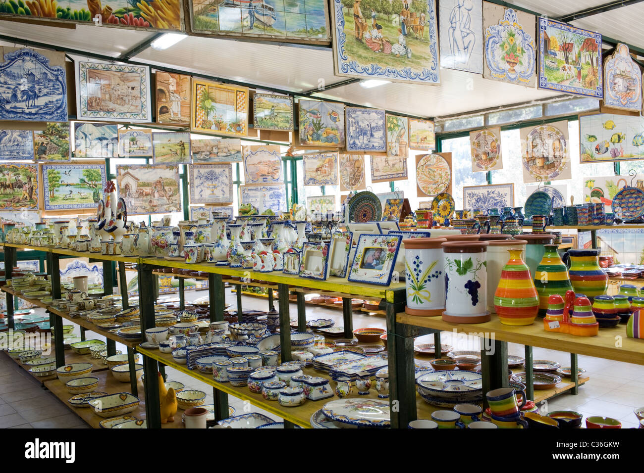 Ceramic for sale at a gift shop near Monchique in the Algarve of