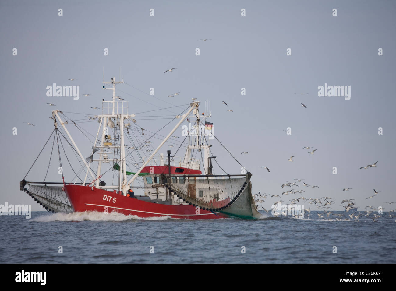 German Fishing Boat Trawler Borkum Germany Stock Photo Alamy