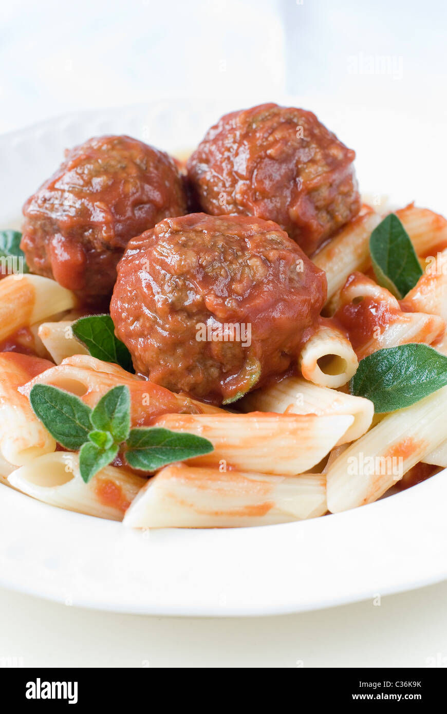 Tasty meatballs in rich tomato sauce Stock Photo Alamy