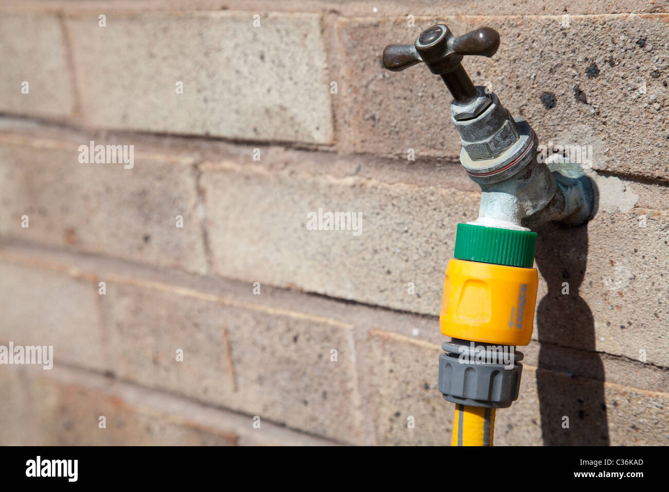 An outside water tap with copy space England UK Stock Photo Alamy