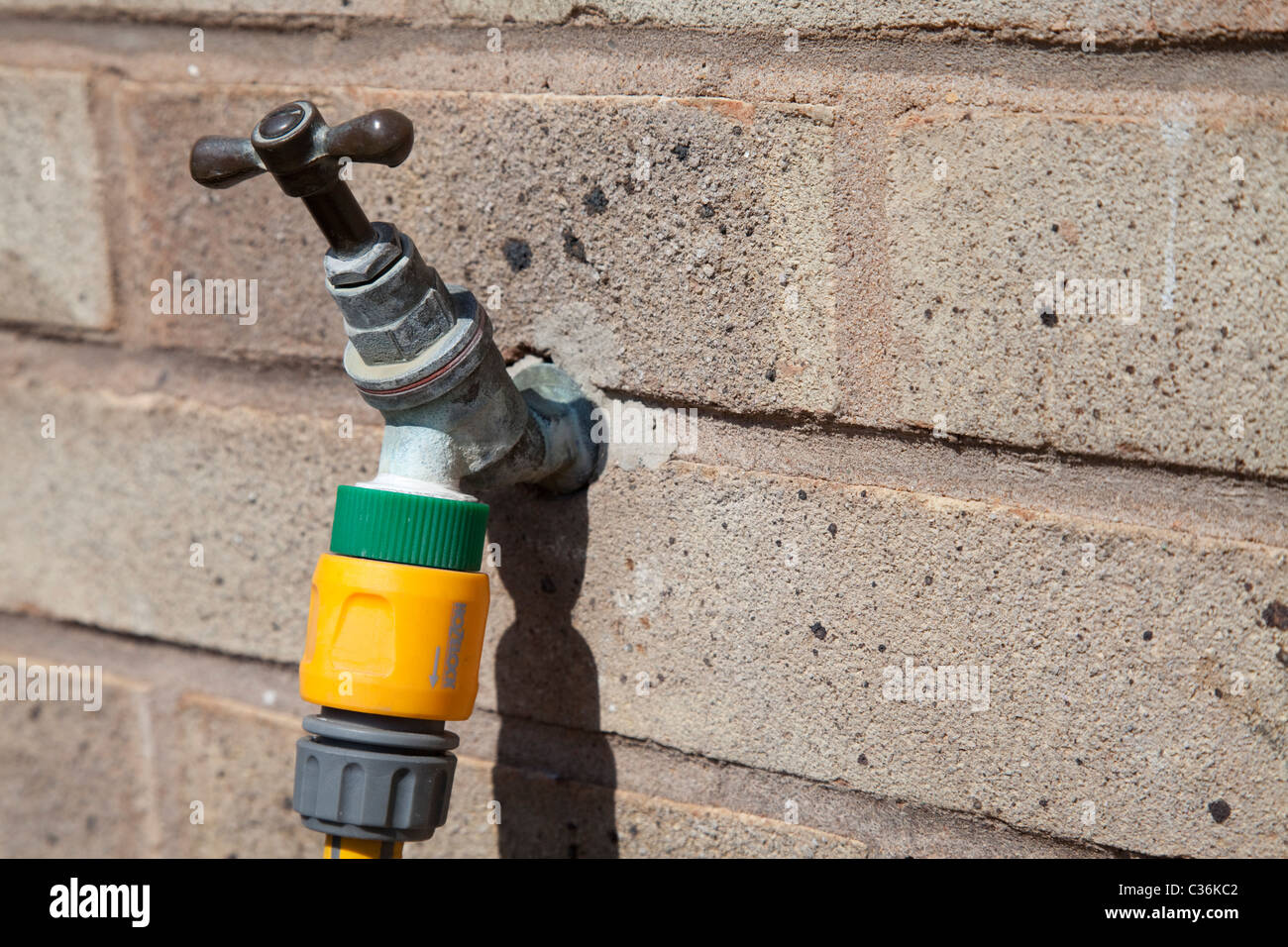 An outside water tap with copy space England UK Stock Photo Alamy