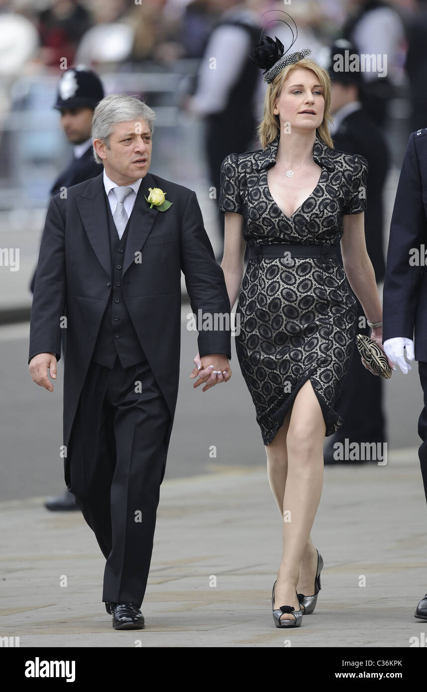 The Wedding of Prince William and Catherine Middleton. 29th April 2011. Speaker of the House John Bercow and his wife Sally Stock Photo