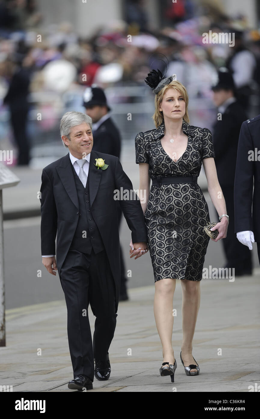 The Wedding of Prince William and Catherine Middleton. 29th April 2011. Speaker of the House John Bercow and his wife Sally Stock Photo