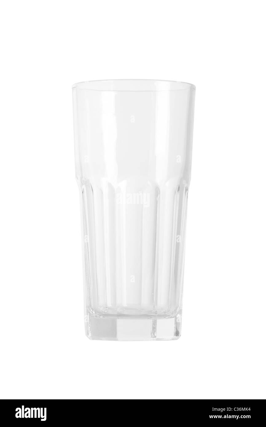 front view of empty water glass on white background Stock Photo