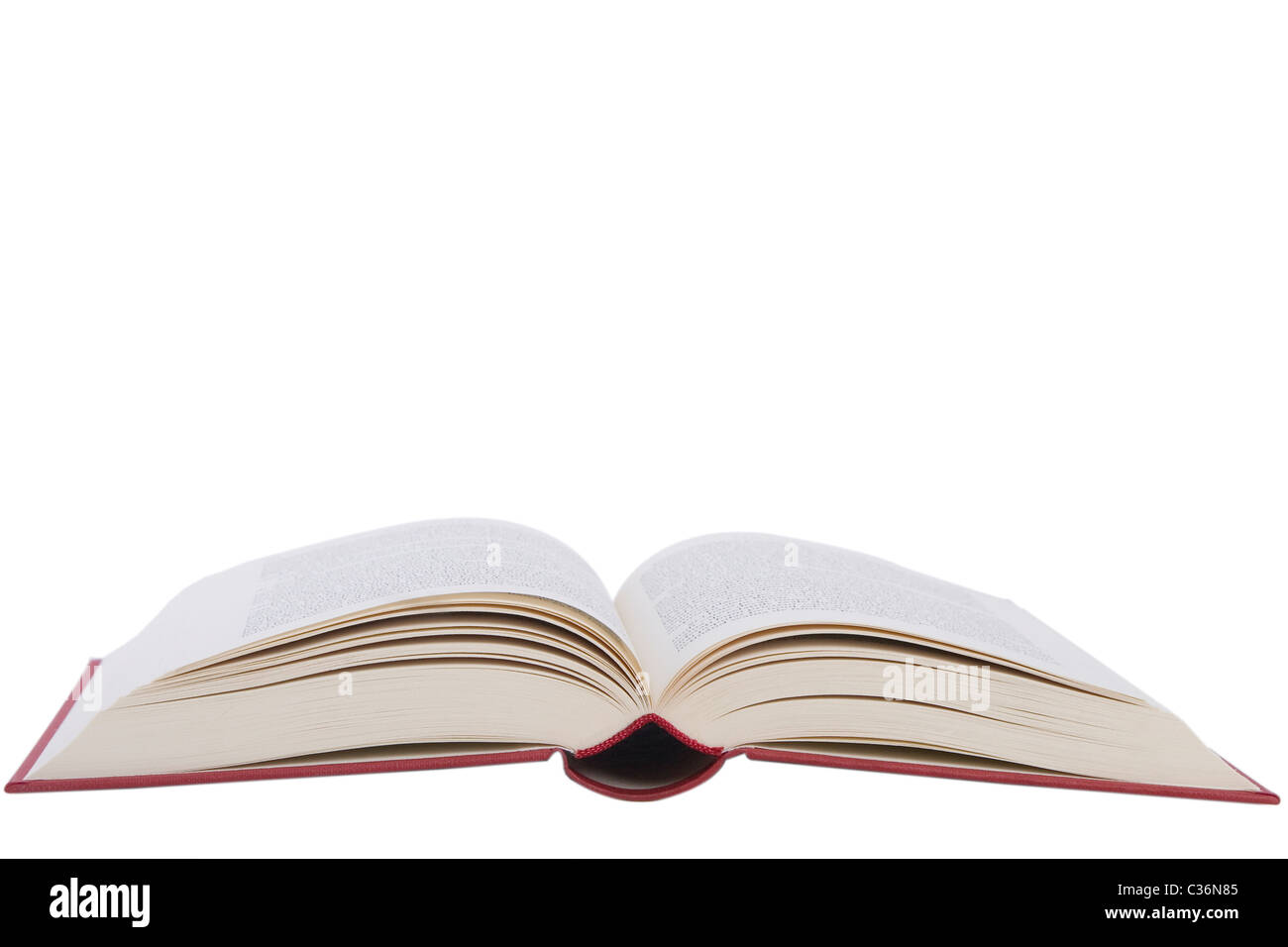 front view of open book on white background Stock Photo