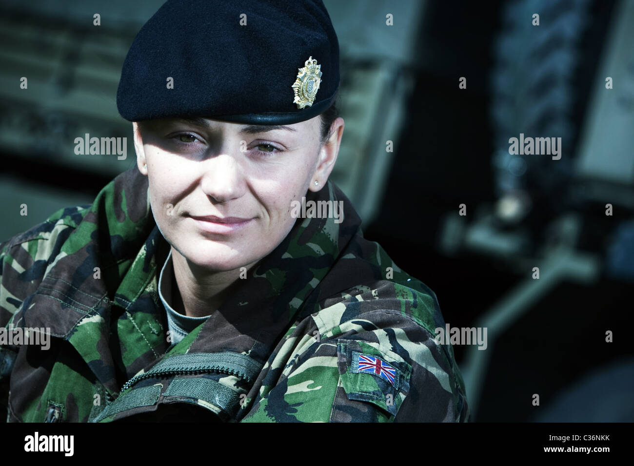 Female Soldier Lisa Cracknell at Dalton Barracks in Abingdon Oxfordshire Stock Photo