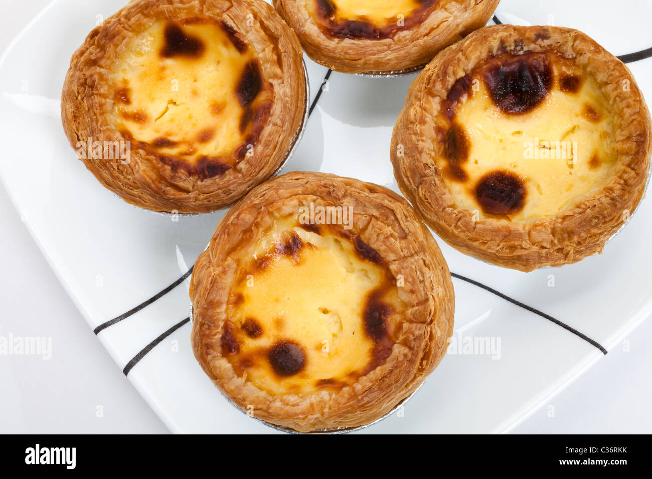 Egg Tart close up shot Stock Photo