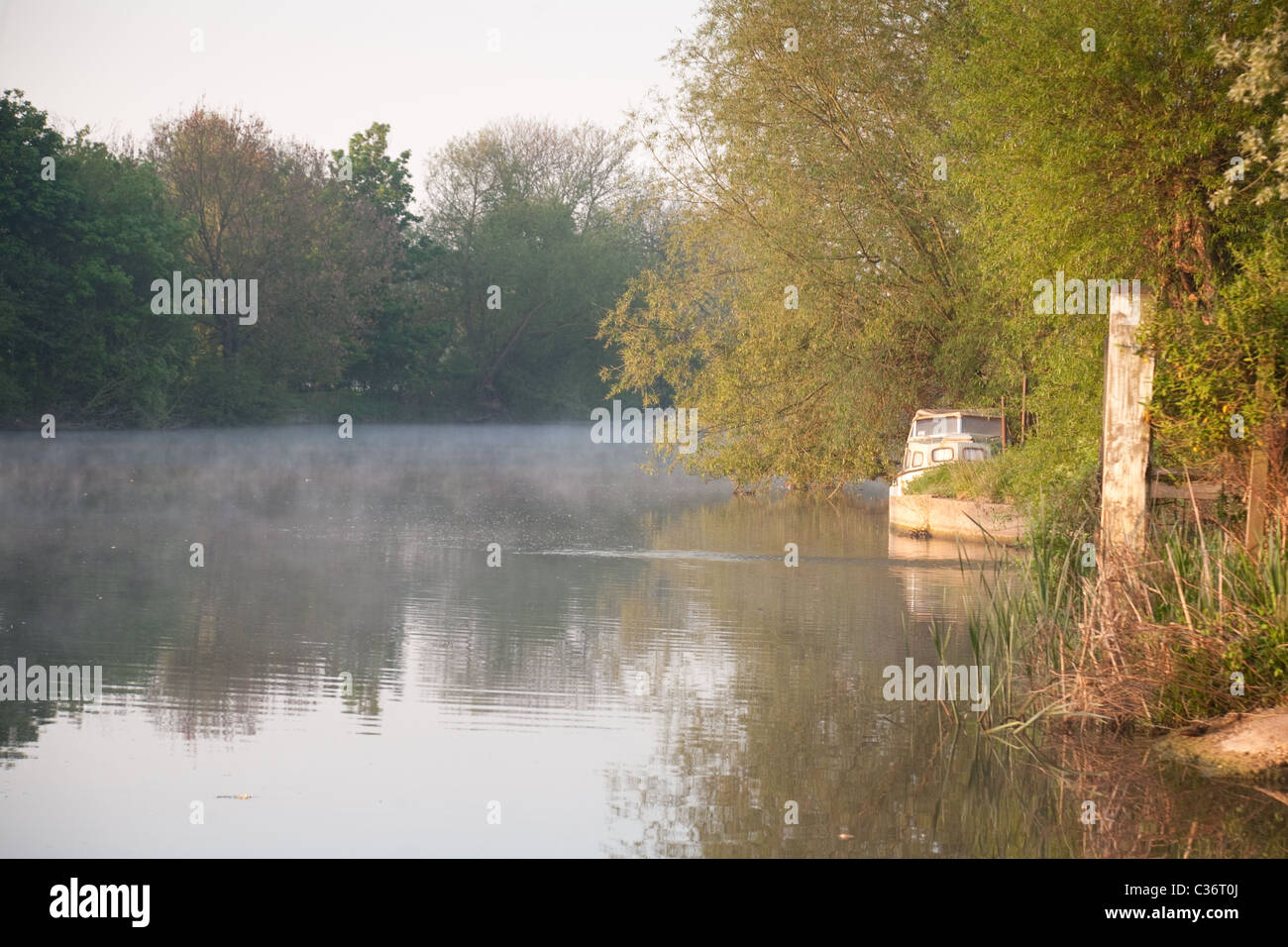 Early morning on the river Thames at  Wallingford, Oxfordshire Stock Photo