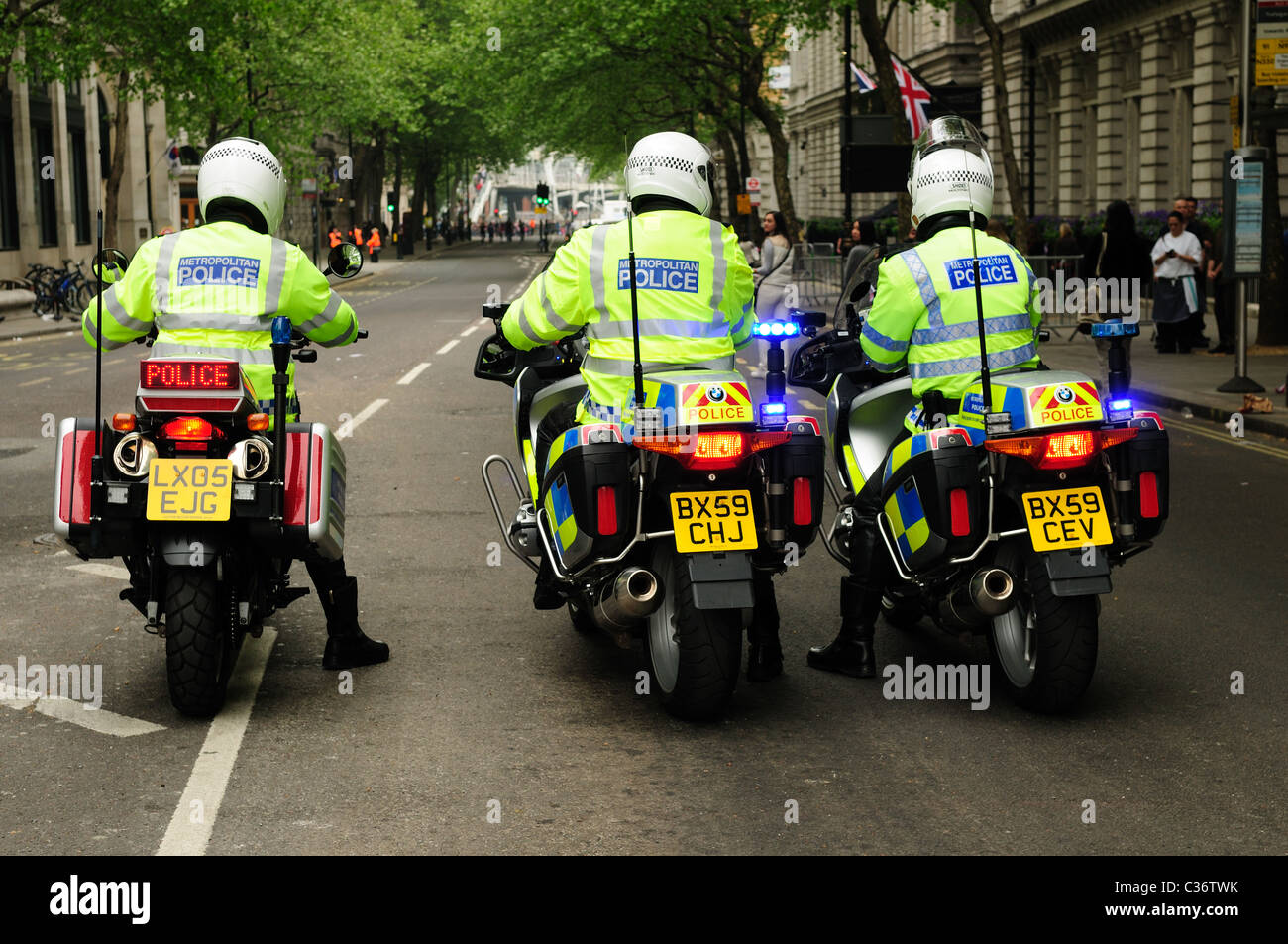 Metropolitan Motorcycle Police Riders. Stock Photo