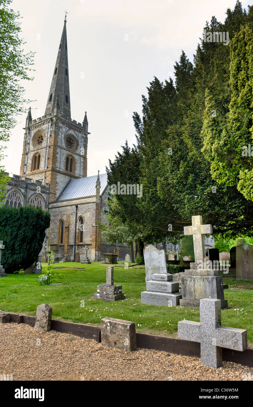 Gravestones at Holy Trinity Church, Stratford-on-Avon, Warwickshire. Stock Photo