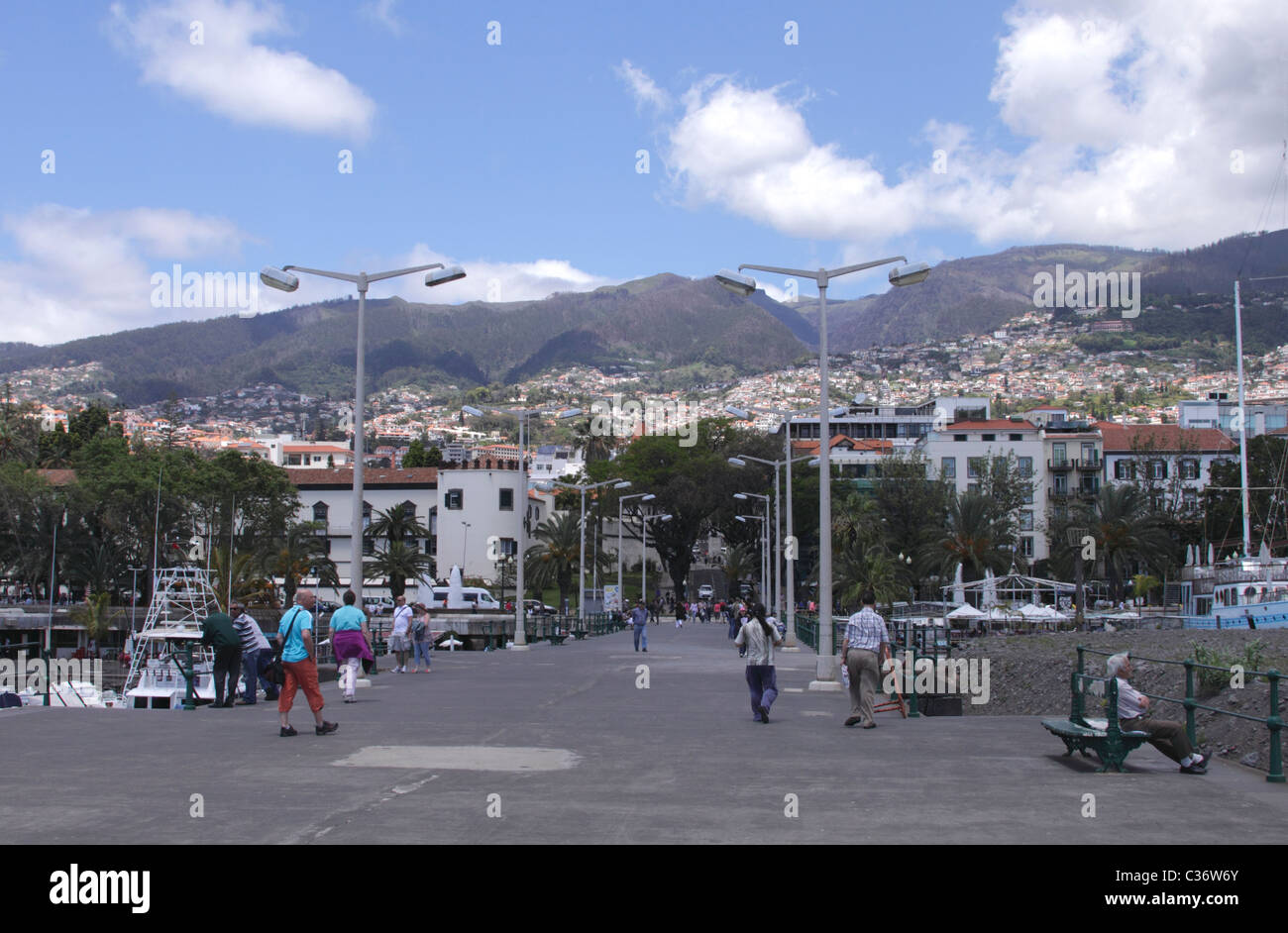 Seafront pier by the Marina at Funchal Madeira Stock Photo Alamy