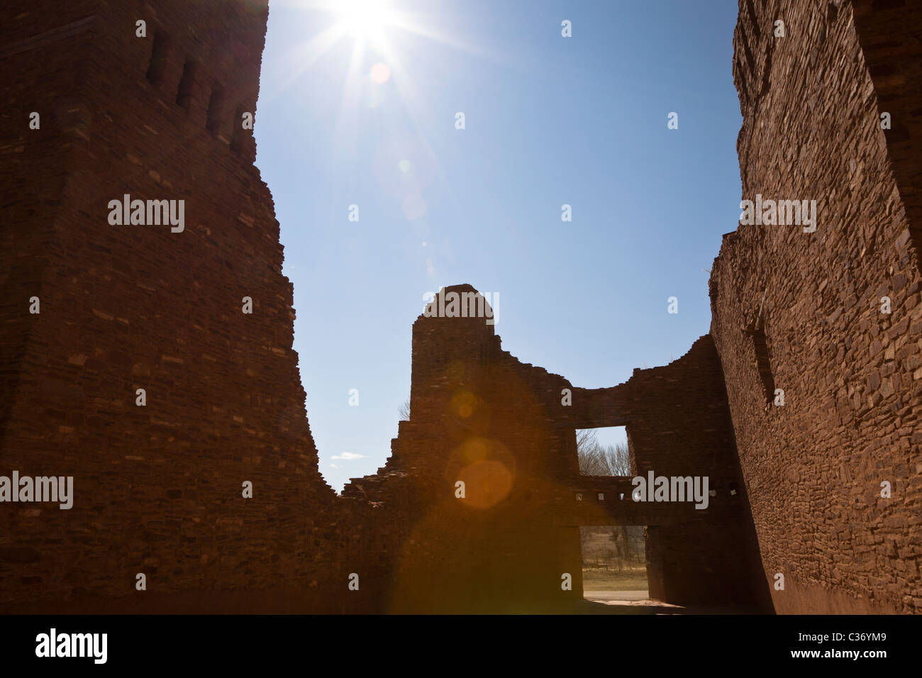 The Spanish colonial church at Quarai, Salinas Pueblo Missions National Monument, New Mexico, USA. Stock Photo