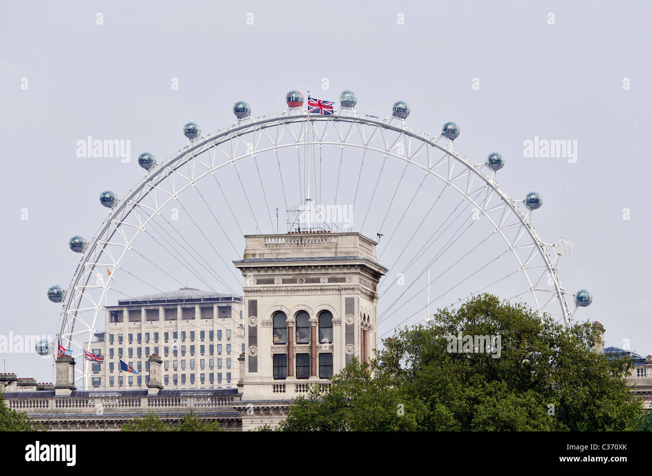 London eye from whitehall hi-res stock photography and images - Alamy