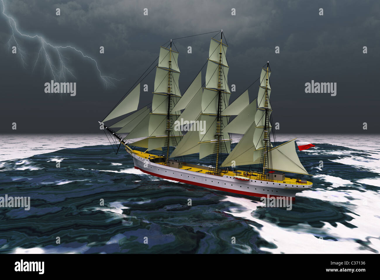 Sailing ship rough seas hires stock photography and images Alamy