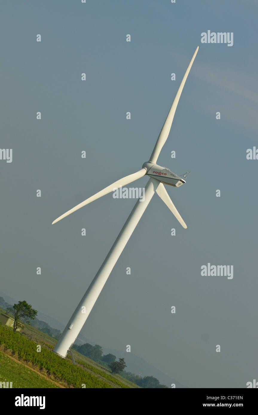 Wind turbine in Corbieres, France Stock Photo
