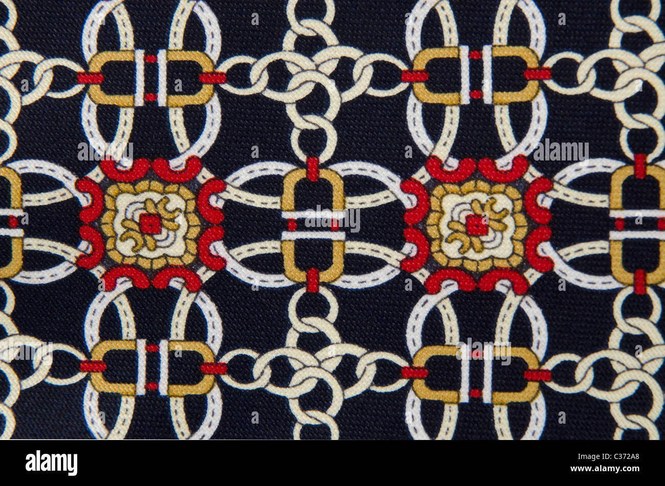 Abstract pattern ornamented textile closeup. Stock Photo