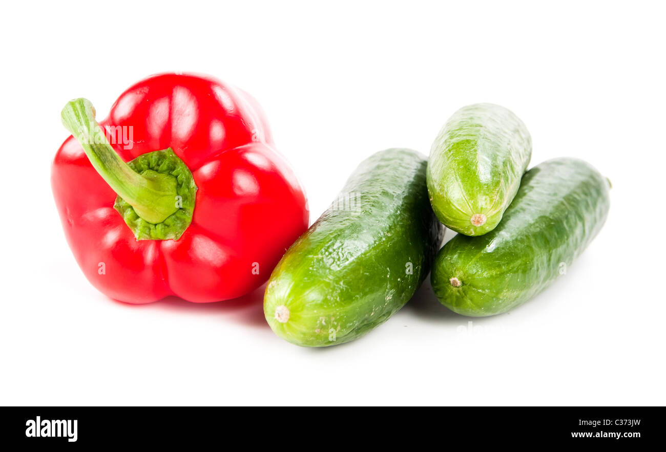 Bell pepper and cucumbers Stock Photo Alamy