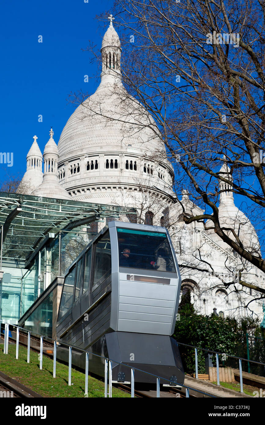 Paris, Funicular of Sacre Coeur Stock Photo