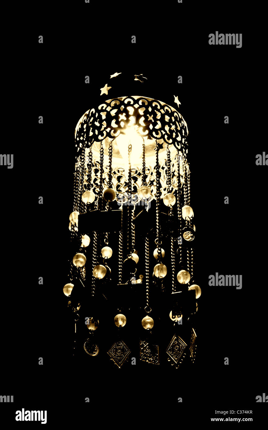 Arabian lamp with beautiful pearls. Stock Photo