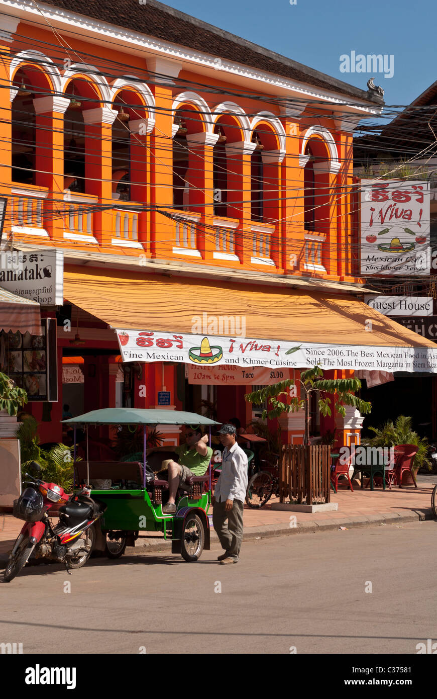 Viva restaurant, near the old market, Siem Reap, Cambodia Stock Photo