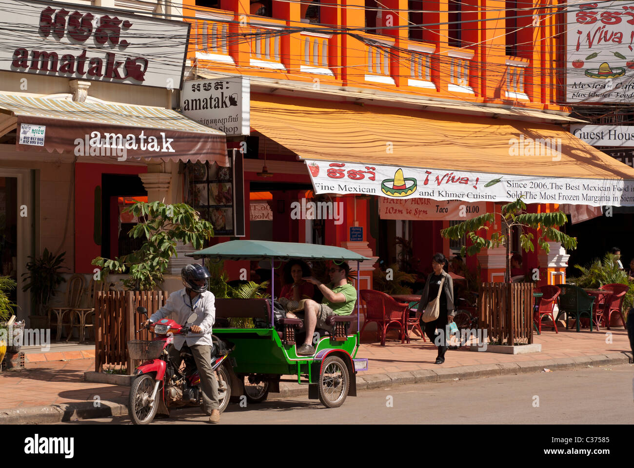 Viva restaurant, near the old market, Siem Reap, Cambodia Stock Photo