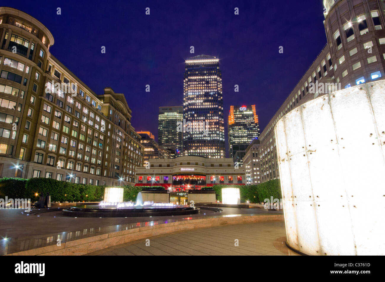 Canary Wharf at night , London , UK Stock Photo - Alamy