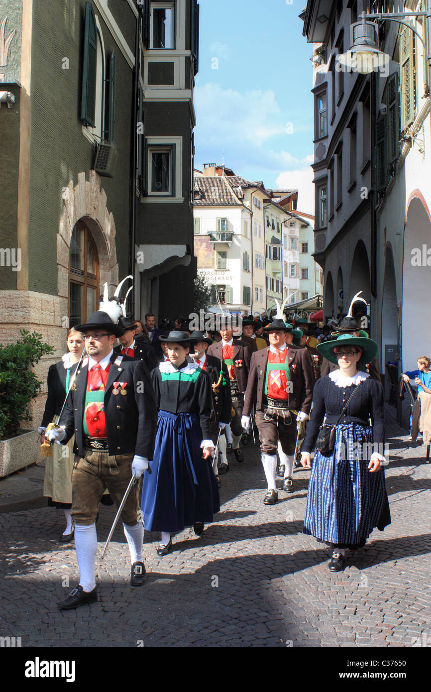 Costume parade in Bozen / Bolzano, Italy Stock Photo