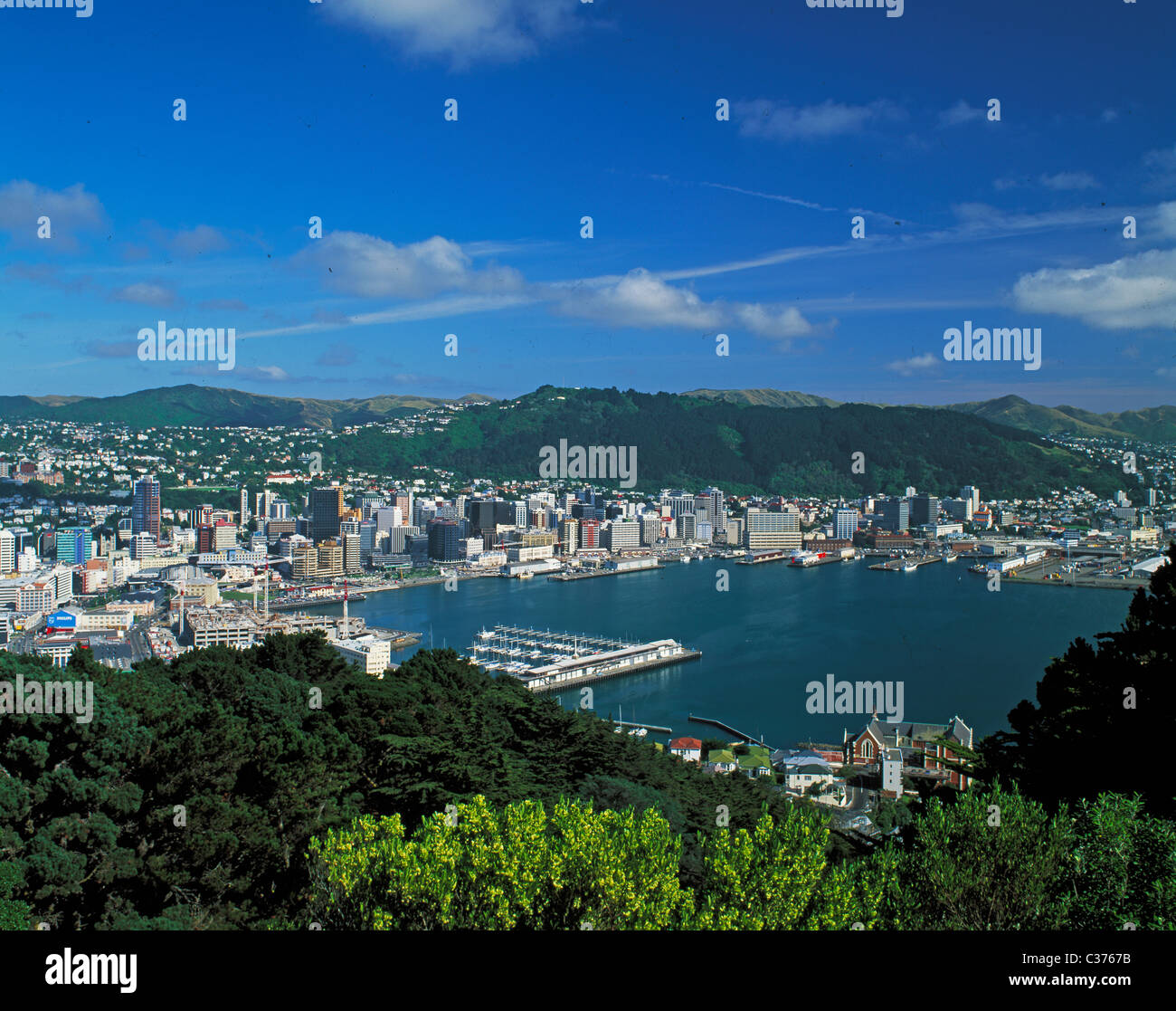 Wellington Harbour, New Zealand Stock Photo