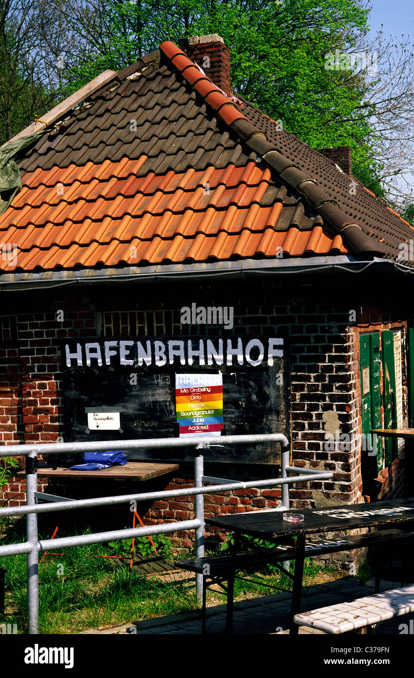 The old Hafenbahnhof at Neumühlen in Hamburg. Stock Photo