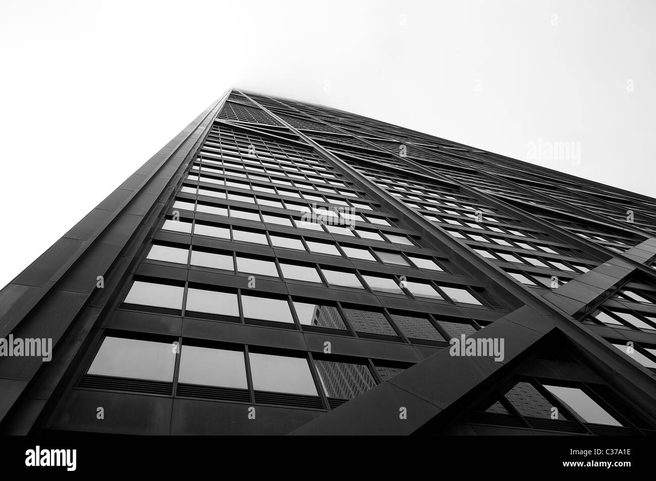 A wide angle view of Chicago's John Hancock Center (completed 1968) Stock Photo