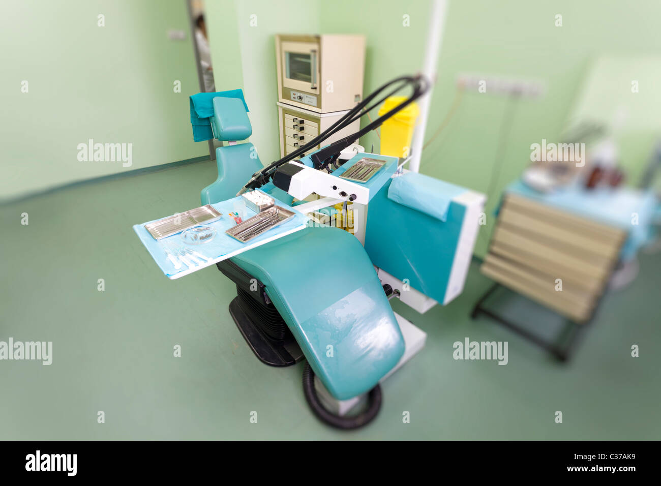 Dentist room and treatment chair Stock Photo