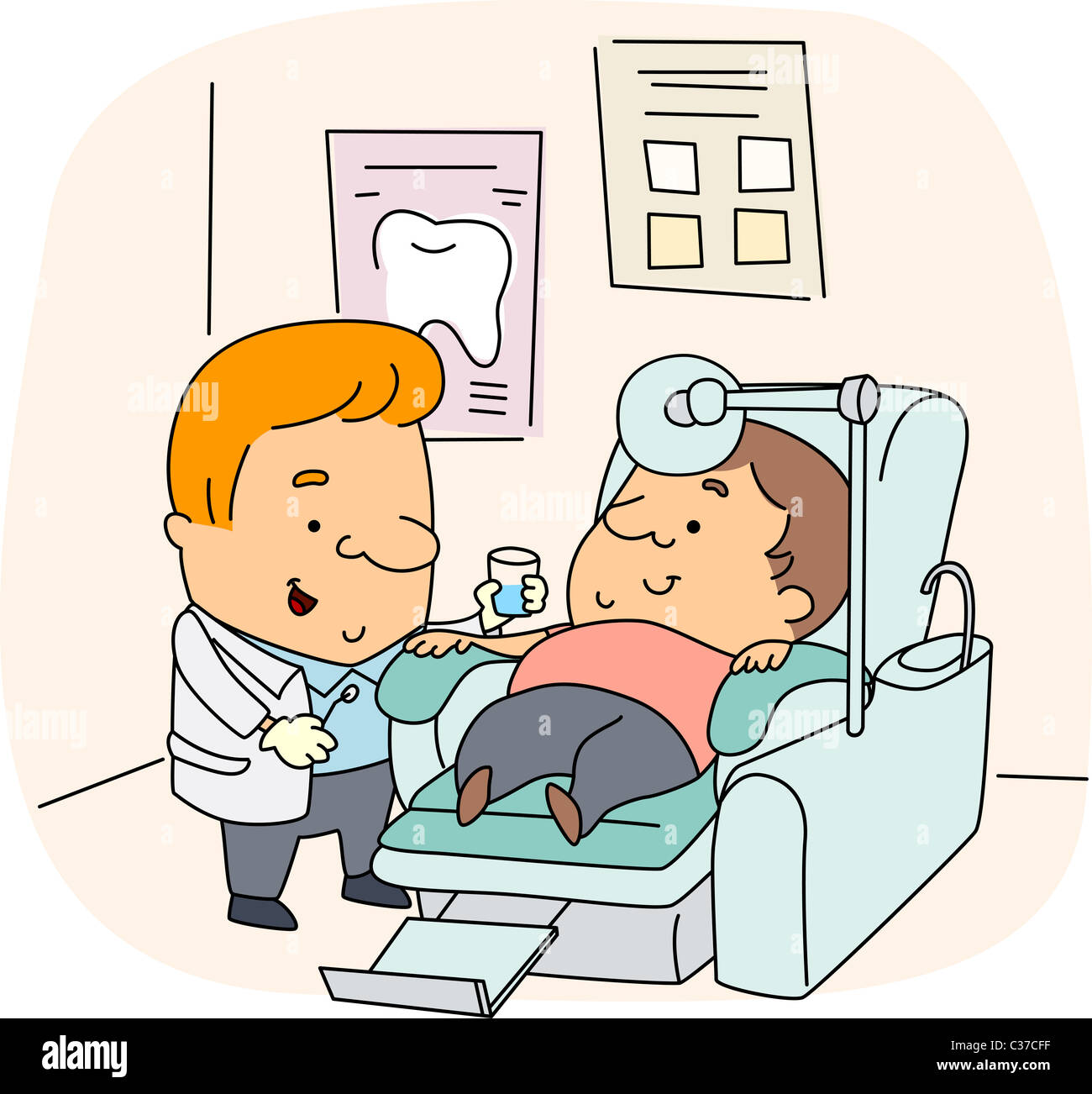 Illustration of a Dental Hygienist at Work Stock Photo Alamy